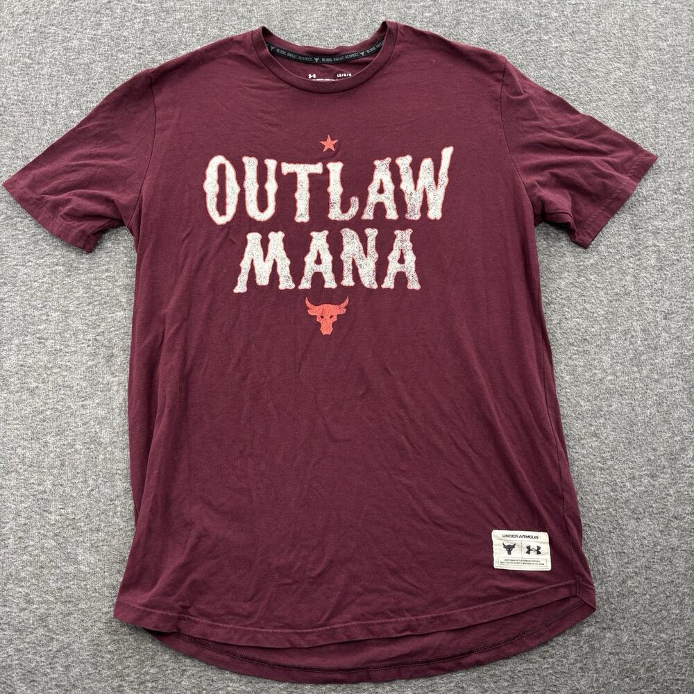Under Armour Project Rock T-Shirt Mens Size L Burgundy The Iron Paradise